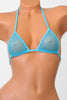 Sheer mesh triangle bikini top