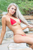 Red Extreme Strings Whale Tail Scrunch Butt Bikini