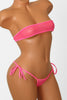 Pink sheer tube top bikini