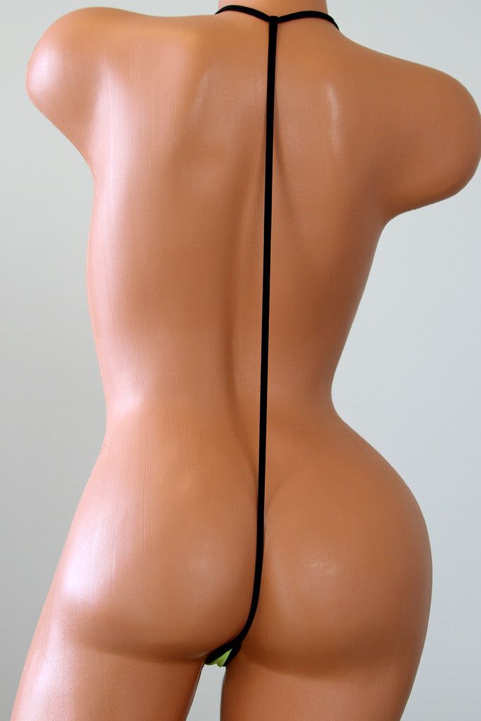 Neon Yellow And Black Slingshot Bikini